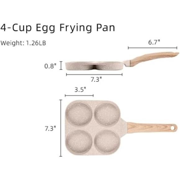 NEW With Tags Egg & Omelette Pan, Nonstick Egg Frying, Pancake, Granite Cookware - Picture 12 of 12